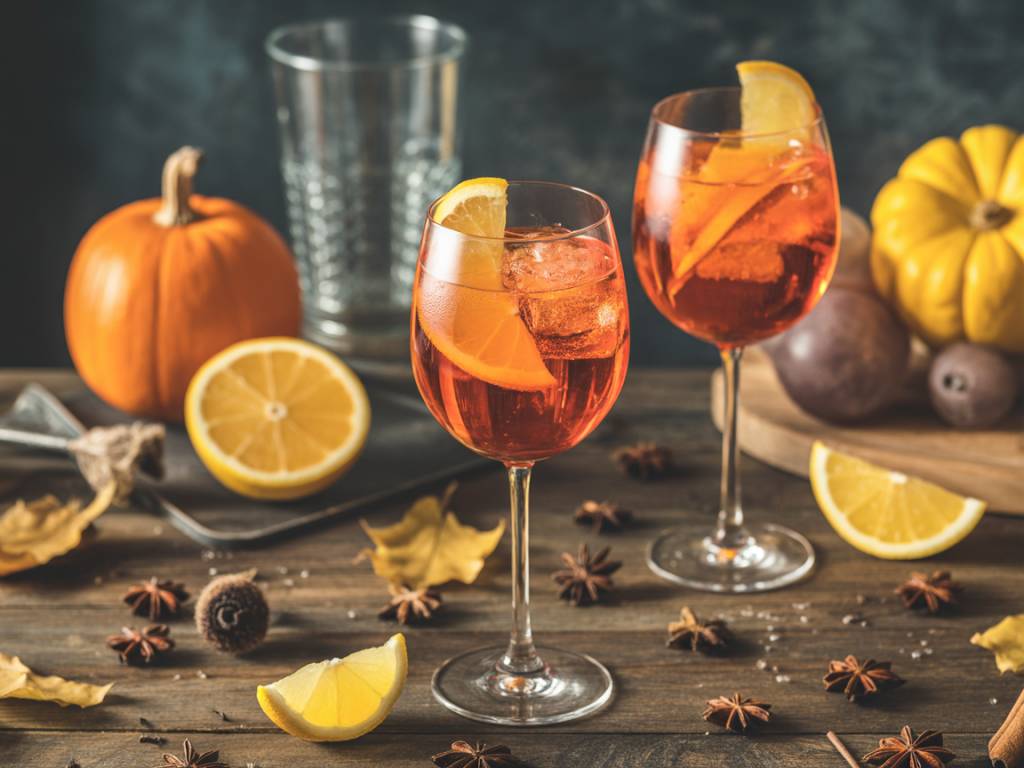 Autumn Aperol spritz recipe using fall ingredients