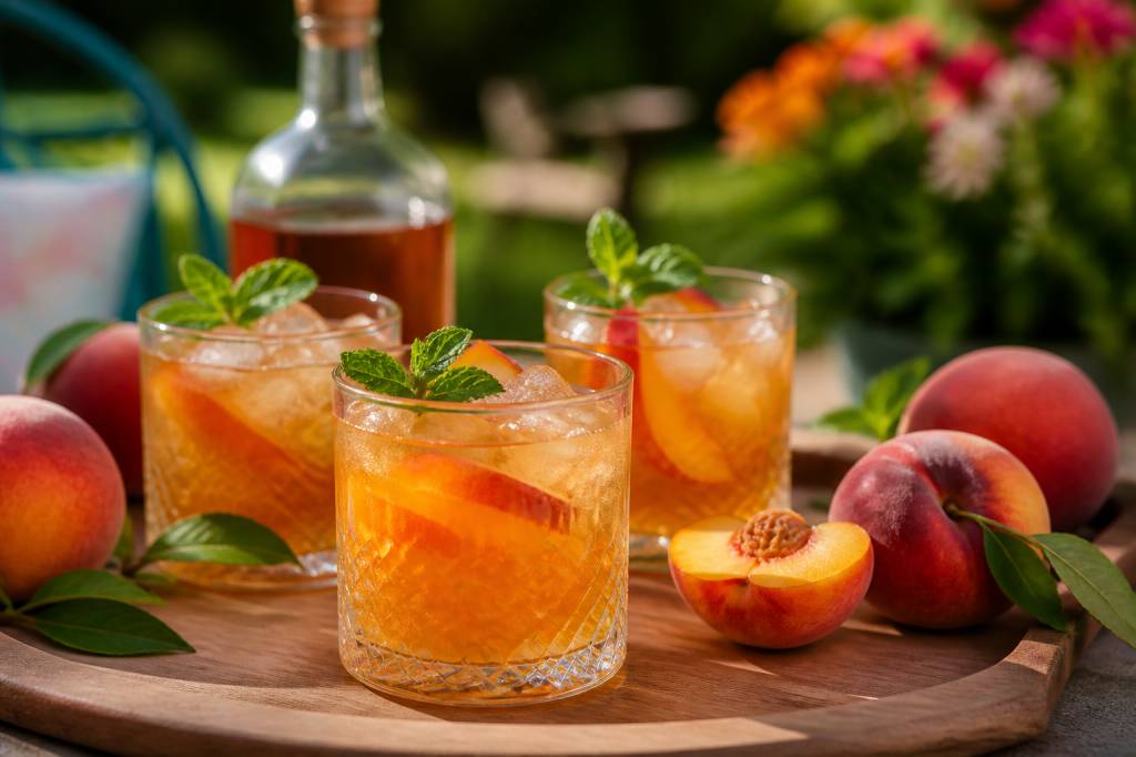 Bourbon peach cocktails for summer gatherings