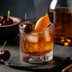 Cherry old fashioned recipe with bourbon and fresh cherries